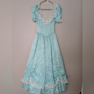 Vintage 80's Floral Lace Prom Dress Jessica McClintock For GUNNE SAX Romantic